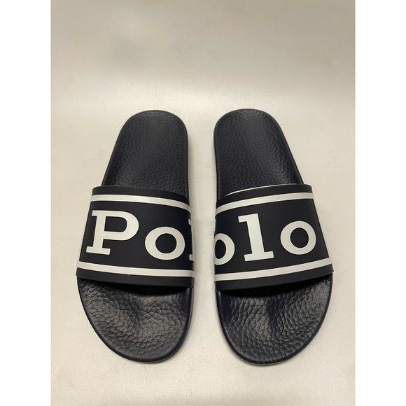Polo Ralph Lauren Men's Big Logo Slides Sandals Navy Blue - Picture 5 of 6